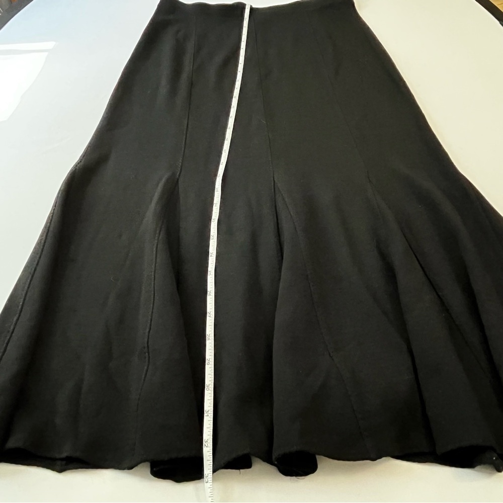 Eileen Fisher Black Wool Blend Flare Trumpet Skirt Size Medium - Picture 6 of 9